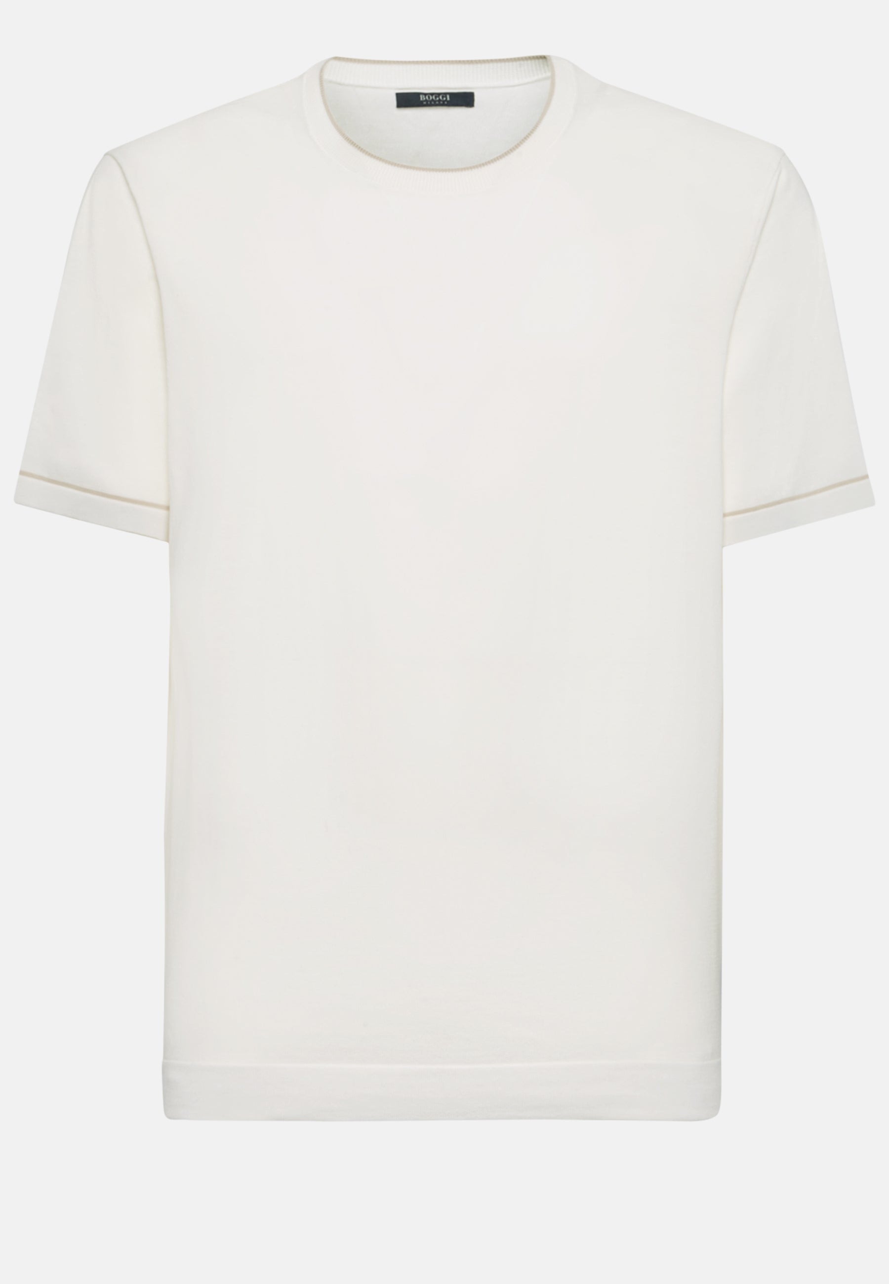 White Cotton Crepe Knit T-shirt – Boggi Milano UAE