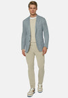 Light Blue Melange Linen Cotton B Jersey Jacket