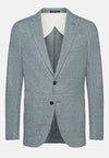 Light Blue Melange Linen Cotton B Jersey Jacket