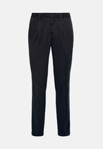 Stretch Cotton Trousers with Front Pleats