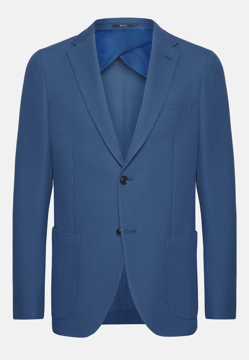 Air Force Blue Cotton B Jersey Jacket