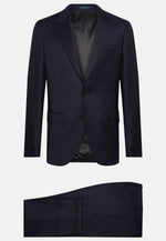 Navy Structured Stretch Wool Suit
