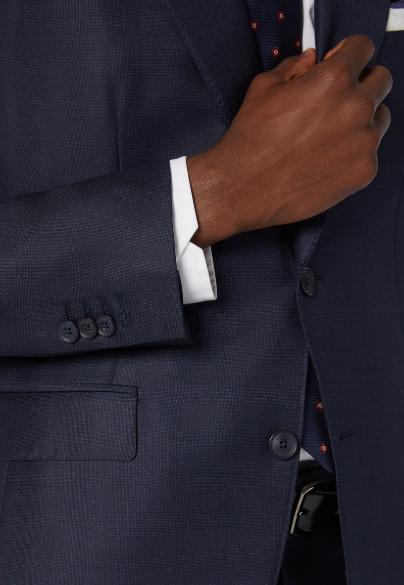 Navy Micro Textured Suit in Super 150 Wool