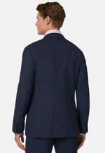 Blue Pinstripe Suit in Woven Wool