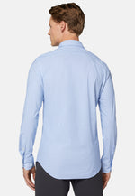 Slim Fit Sky Blue Shirt in Stretch Nylon