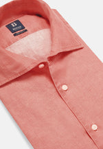 Regular Fit Papaya Linen Shirt