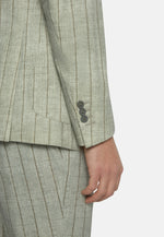 Grey Printed Pinstripe B Tech Nylon Jacket
