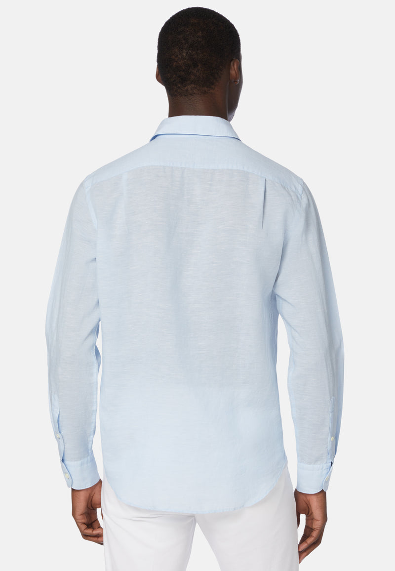 Regular Fit Sky Blue Tencel Linen Shirt