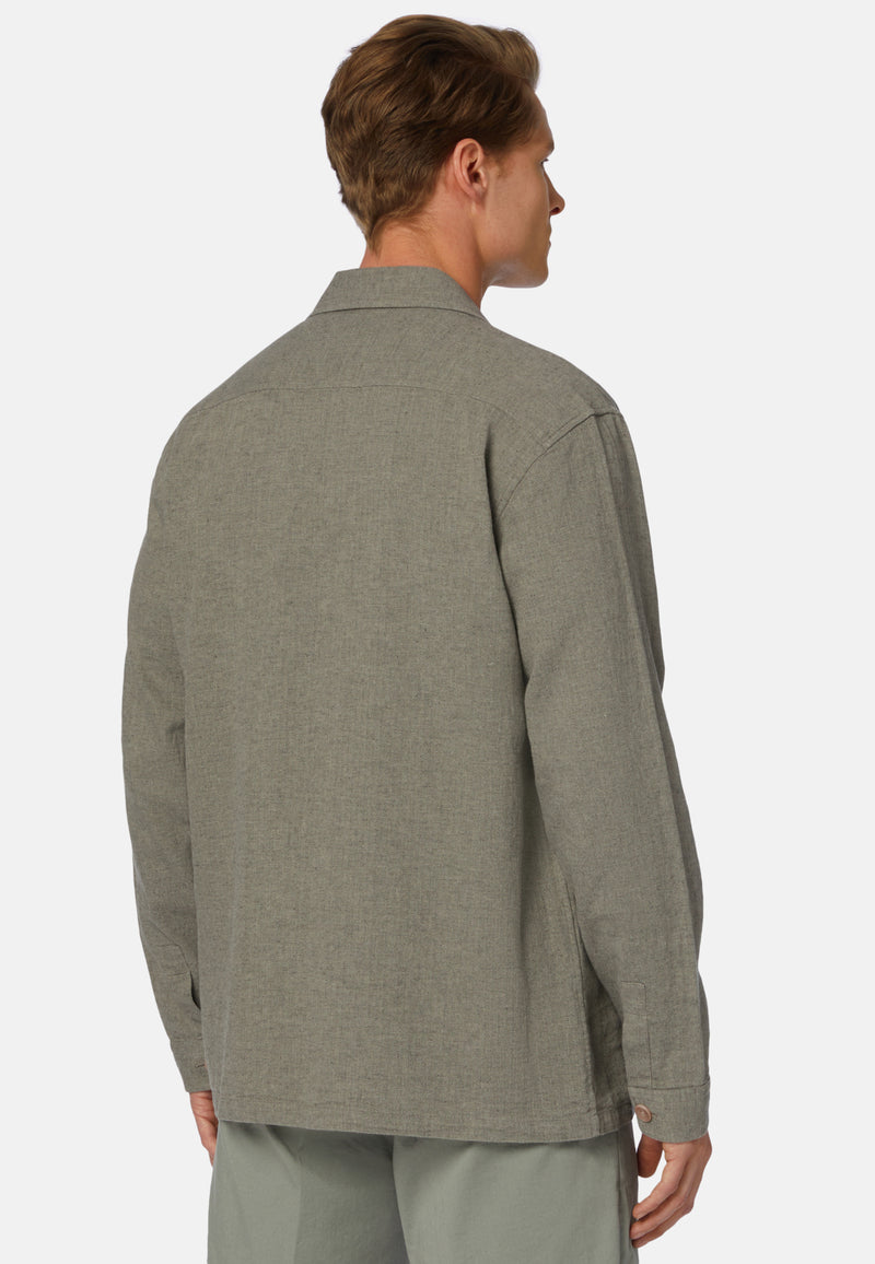 Cotton and Linen Link Shirt Jacket
