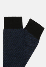 Micro Patterned Cotton Blend Socks