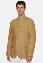 Brown Pure Linen Bridge Jacket