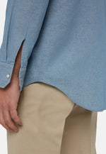 Regular Fit Cotton and Linen Denim Shirt