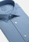 Slim Fit Blue Shirt in Cotton and COOLMAX®