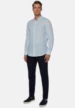 Regular Fit Sky Blue Linen Shirt