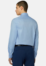 Slim Fit Sky Blue Cotton Twill Shirt